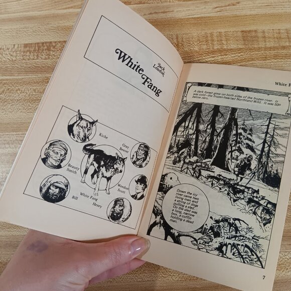 White Fang Jack London 1984 B&W Pocket Classics Comic Paperback Vintage 80s - Picture 5 of 6